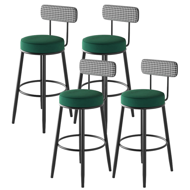 Contemporary Metal Stool Faux Leather Counter Stool in Matte Finish for Indoor