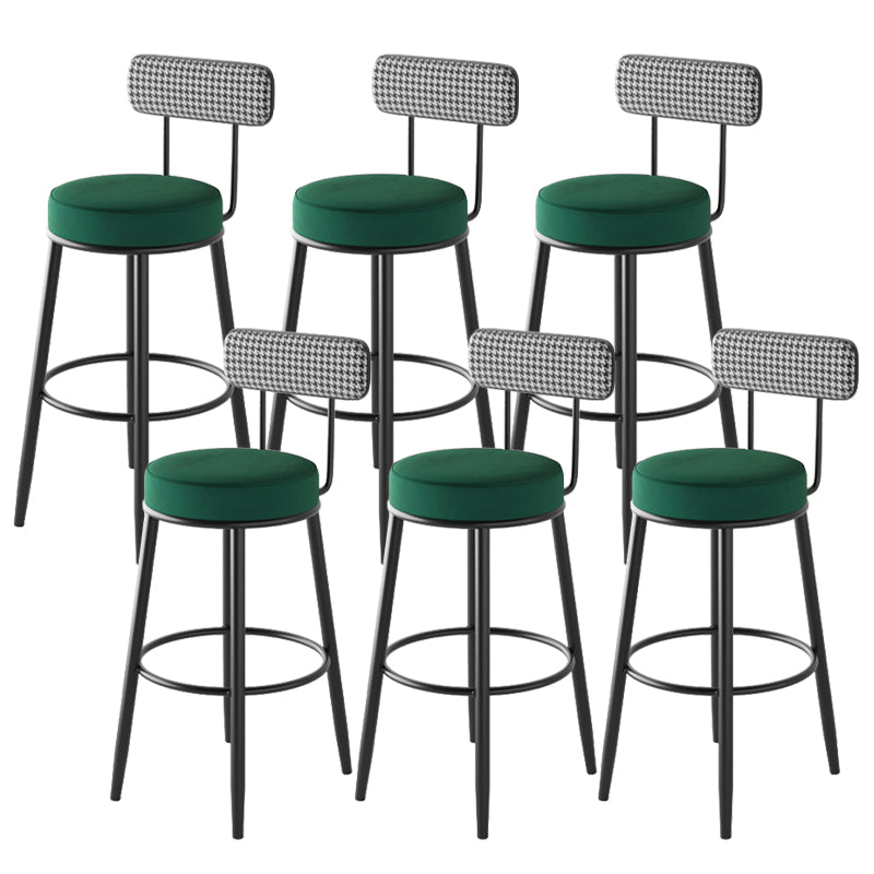 Contemporary Metal Stool Faux Leather Counter Stool in Matte Finish for Indoor