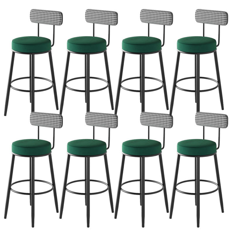 Contemporary Metal Stool Faux Leather Counter Stool in Matte Finish for Indoor