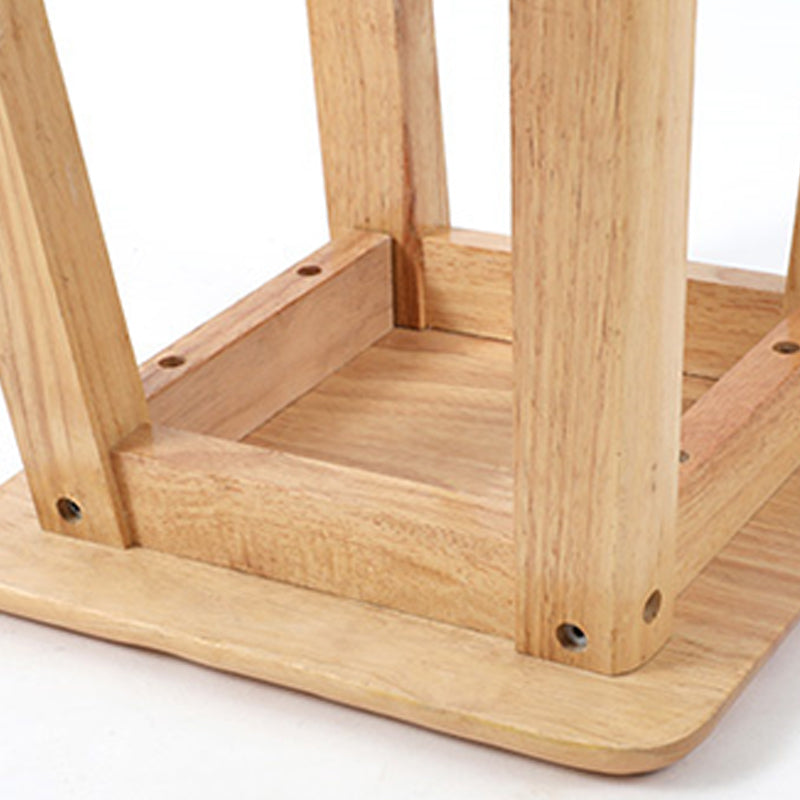 Modern Solid Wood Bar & Counter Stool Square Footrest Counter-height Stool for Shop