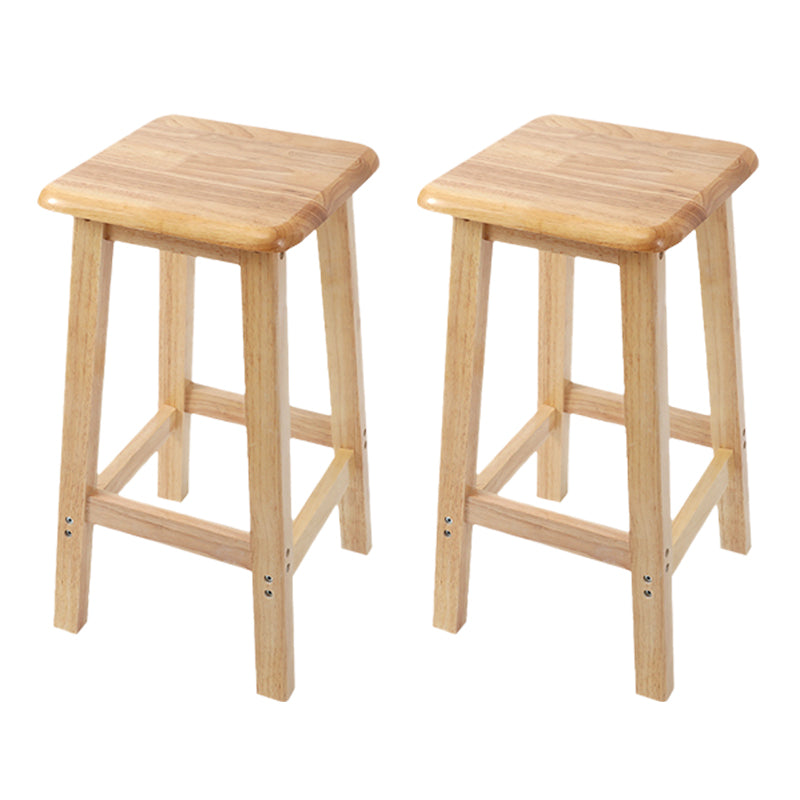 Modern Solid Wood Bar & Counter Stool Square Footrest Counter-height Stool for Shop