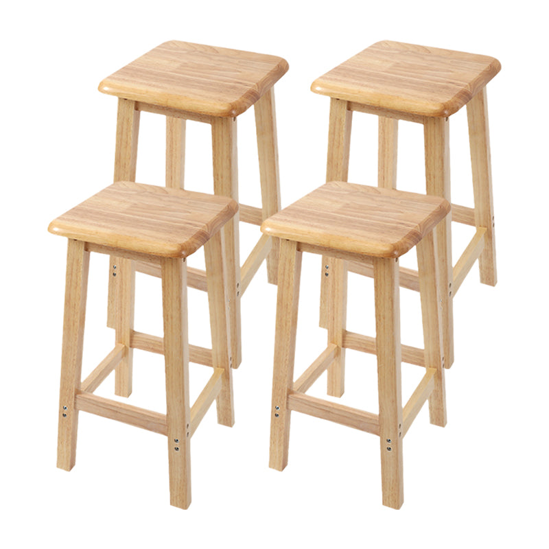 Modern Solid Wood Bar & Counter Stool Square Footrest Counter-height Stool for Shop