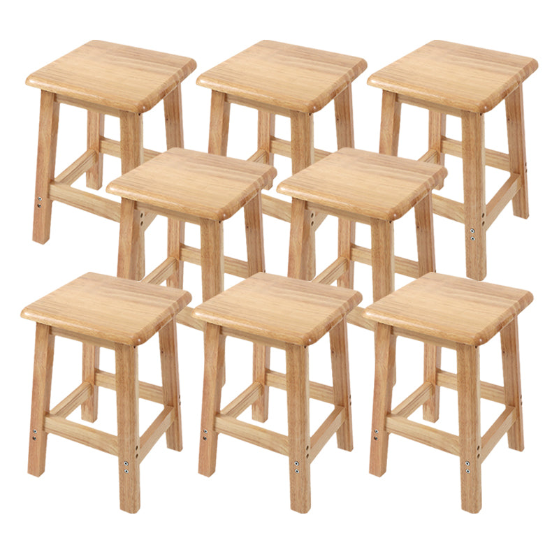 Modern Solid Wood Bar & Counter Stool Square Footrest Counter-height Stool for Shop