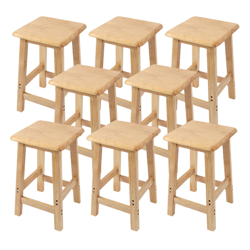 Modern Solid Wood Bar & Counter Stool Square Footrest Counter-height Stool for Shop