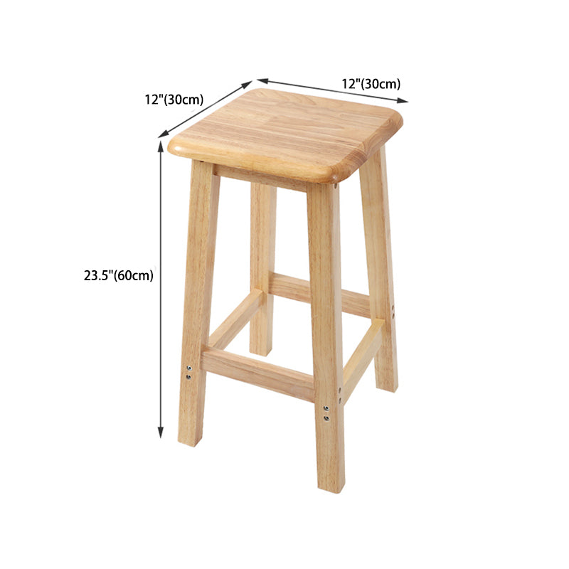 Modern Solid Wood Bar & Counter Stool Square Footrest Counter-height Stool for Shop