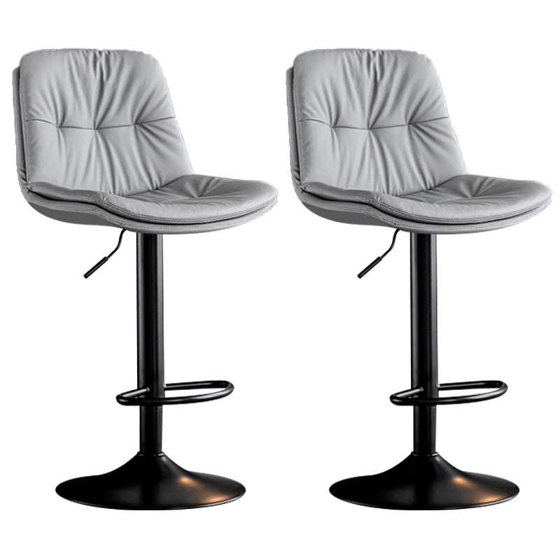 Contemporary Metal Barstool Faux Leather Counter Stool with Swivel in Matte Finish