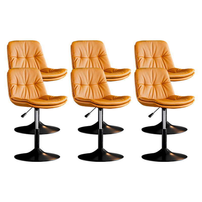 Contemporary Metal Barstool Faux Leather Counter Stool with Swivel in Matte Finish