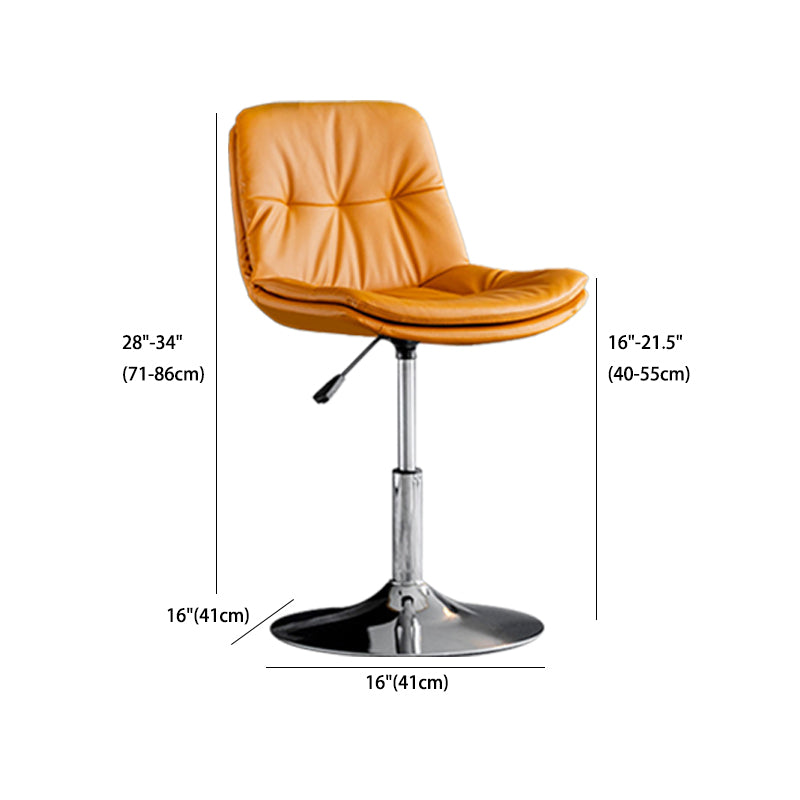 Contemporary Metal Barstool Faux Leather Counter Stool with Swivel in Matte Finish