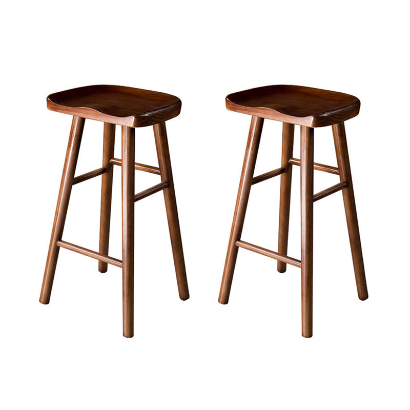 Contemporary Wood Barstool Wood Counter Stool in Matte Finish for Indoor