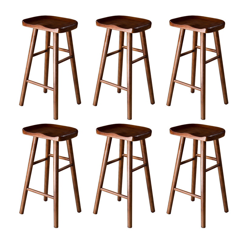 Contemporary Wood Barstool Wood Counter Stool in Matte Finish for Indoor