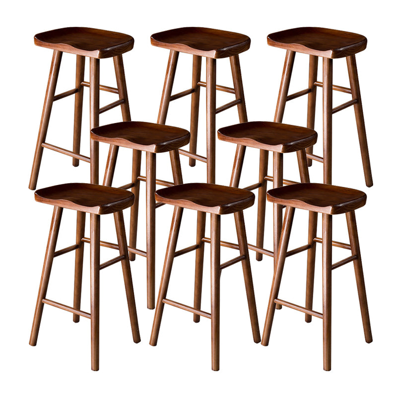 Contemporary Wood Barstool Wood Counter Stool in Matte Finish for Indoor