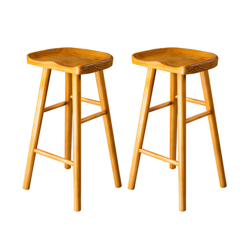 Contemporary Wood Barstool Wood Counter Stool in Matte Finish for Indoor