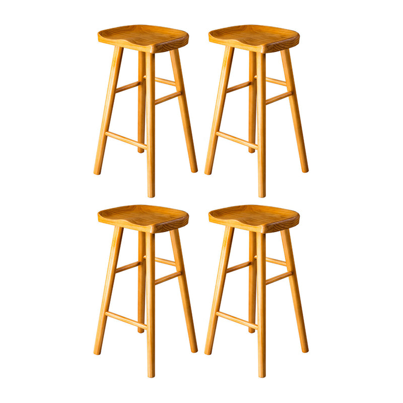 Contemporary Wood Barstool Wood Counter Stool in Matte Finish for Indoor