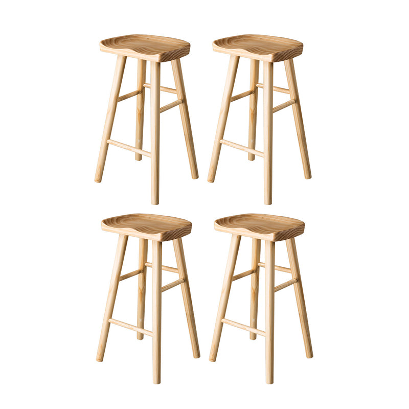 Contemporary Wood Barstool Wood Counter Stool in Matte Finish for Indoor