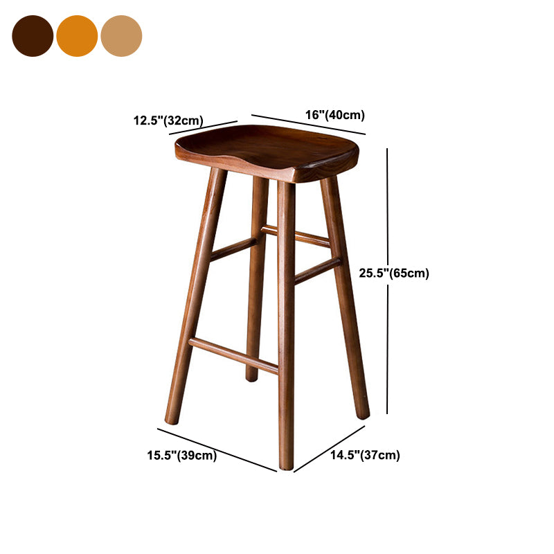 Contemporary Wood Barstool Wood Counter Stool in Matte Finish for Indoor