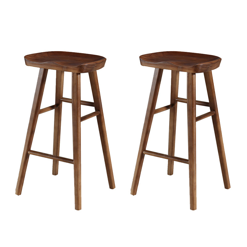 Contemporary Wood Stool Wood Counter Stool in Matte Finish for Indoor