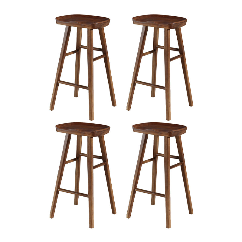 Contemporary Wood Stool Wood Counter Stool in Matte Finish for Indoor