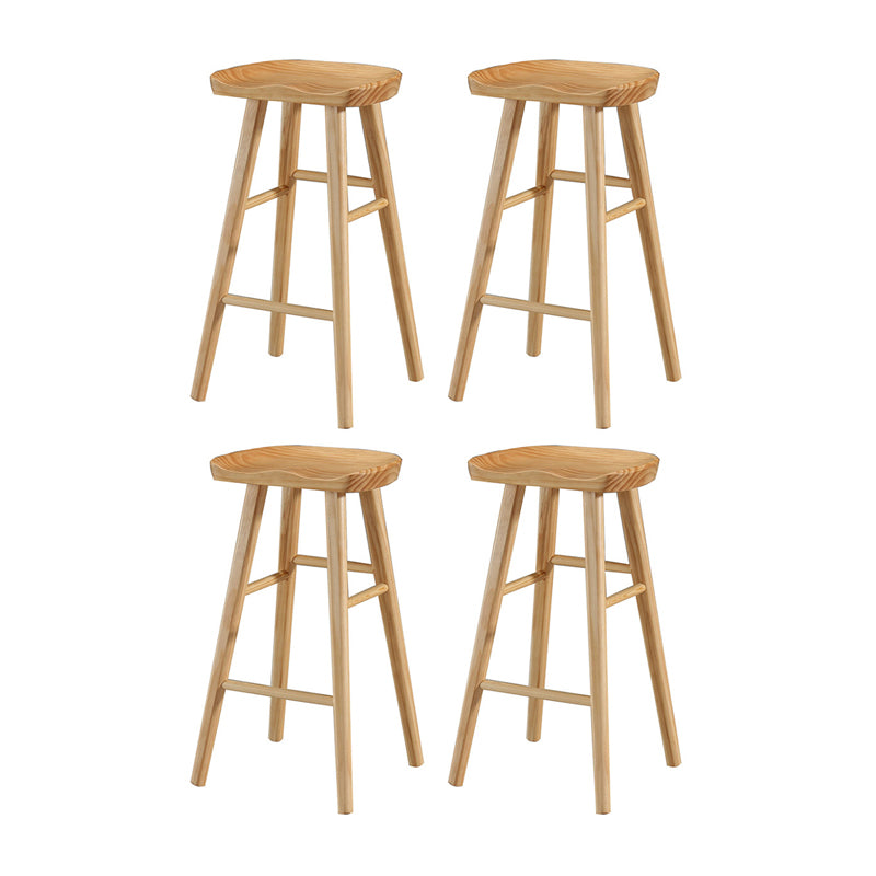 Contemporary Wood Stool Wood Counter Stool in Matte Finish for Indoor