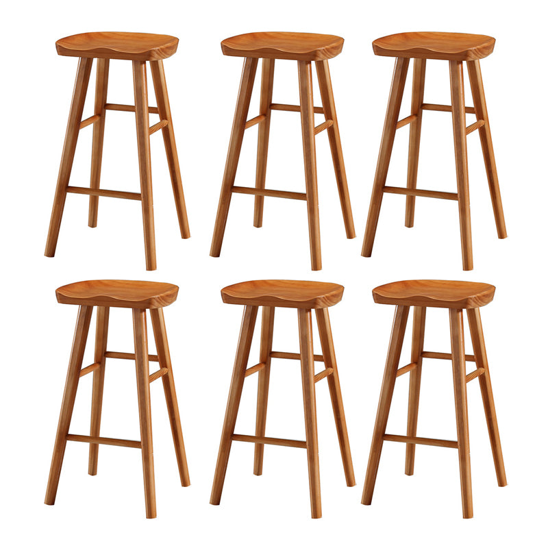 Contemporary Wood Stool Wood Counter Stool in Matte Finish for Indoor