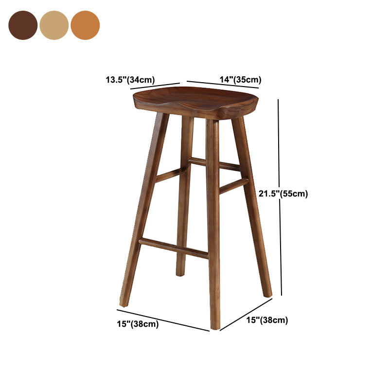 Contemporary Wood Stool Wood Counter Stool in Matte Finish for Indoor