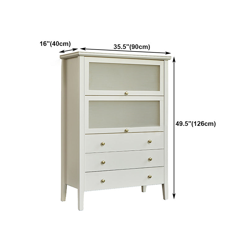 Glam Stone and Wood Buffet Server Living Room White Dining Server with Drawers