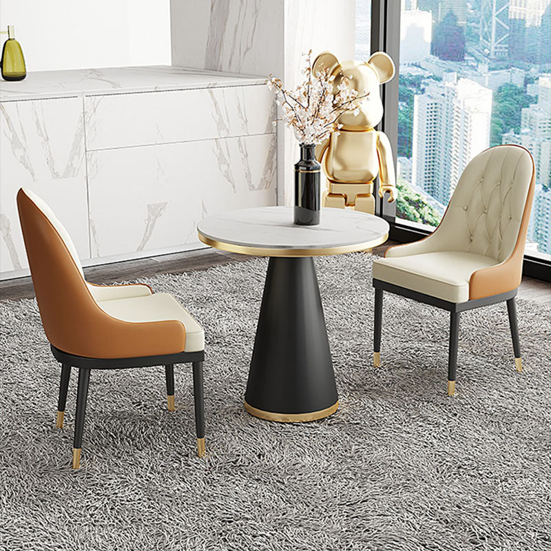 Modern Style Dining Table White Top Sintered Stone Table for Dining Room