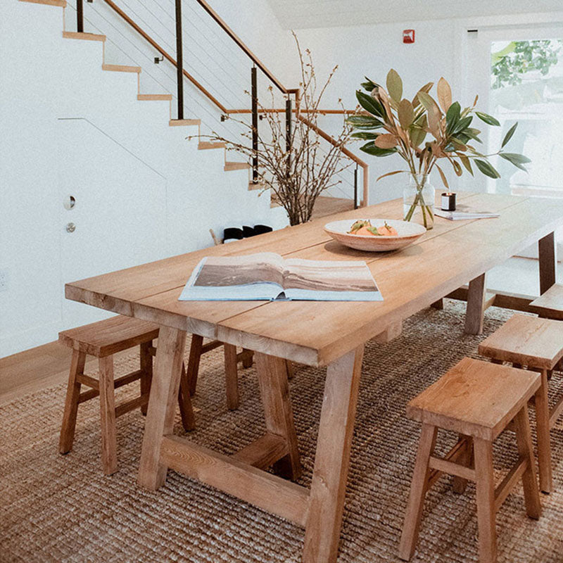 Rectangle Dining Table Solid Wood Contemporary Table for Home Kitchen without Chair