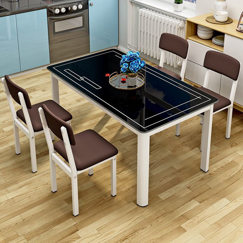 Modern Glass Dinning Table Rectangle Dining Table for Kitchen