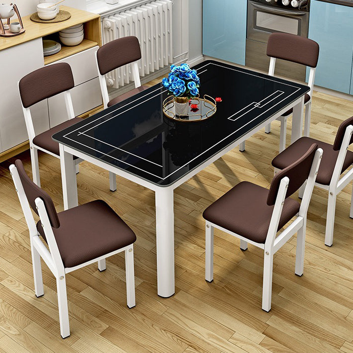 Modern Glass Dinning Table Rectangle Dining Table for Kitchen