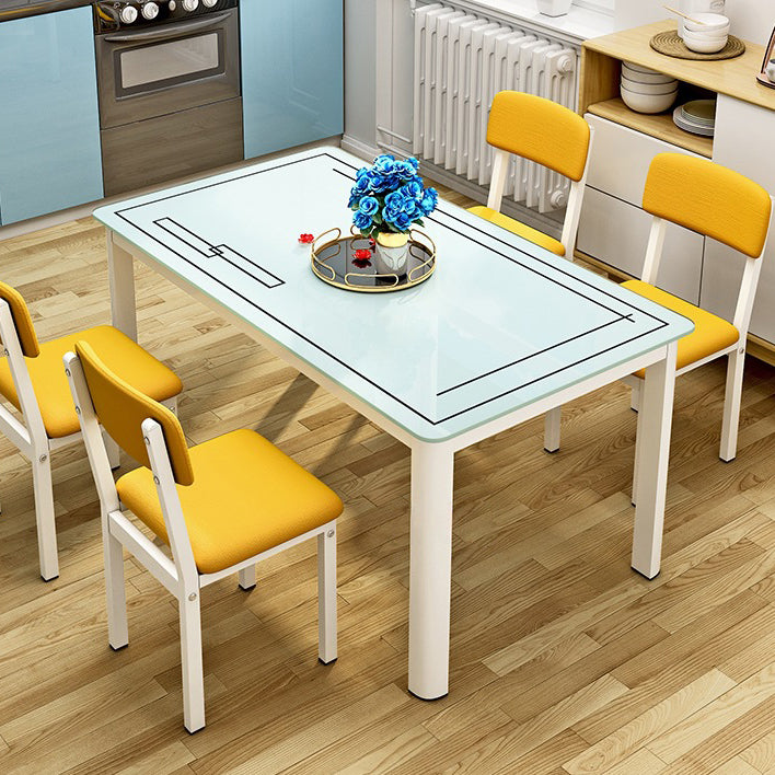 Modern Glass Dinning Table Rectangle Dining Table for Kitchen
