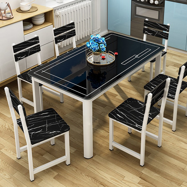Modern Glass Dinning Table Rectangle Dining Table for Kitchen