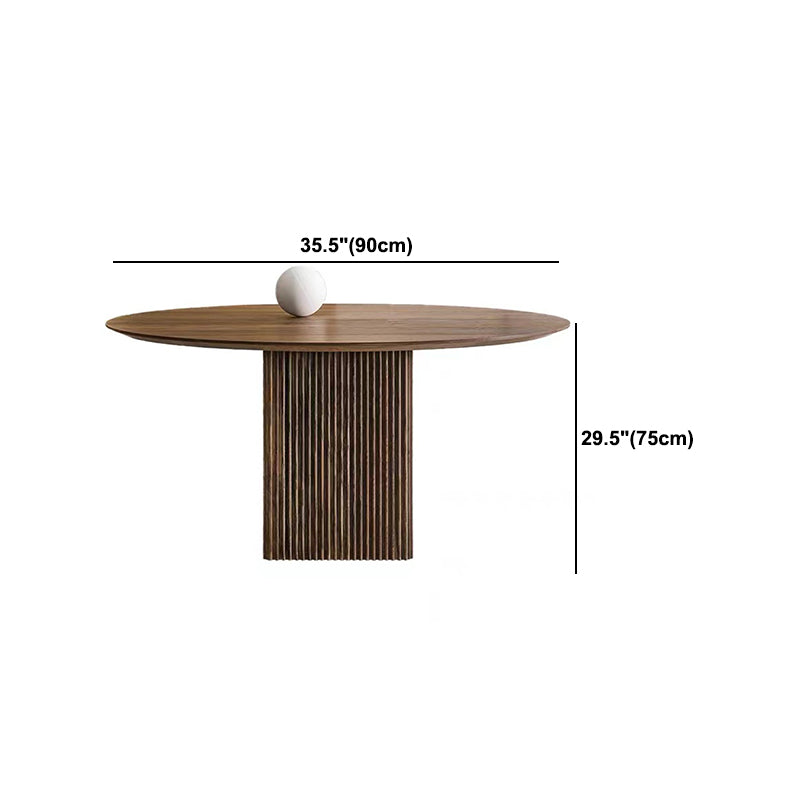 Round Dining Table Contemporary Style Solid Wood Dinner Table for Home Kitchen