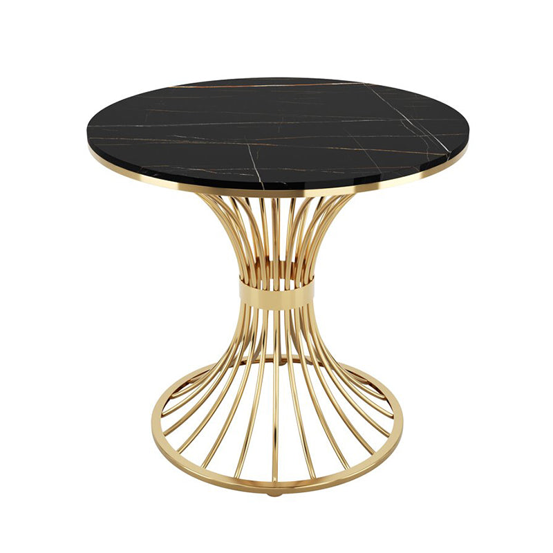Modern Style Round Dining Table Sintered Stone Pedestal Table for Dining Room