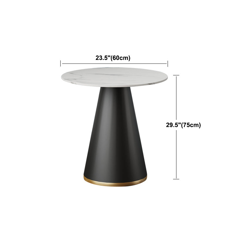 Modern Style Dining Table Sintered Stone Table with Metal Base for Dining Room