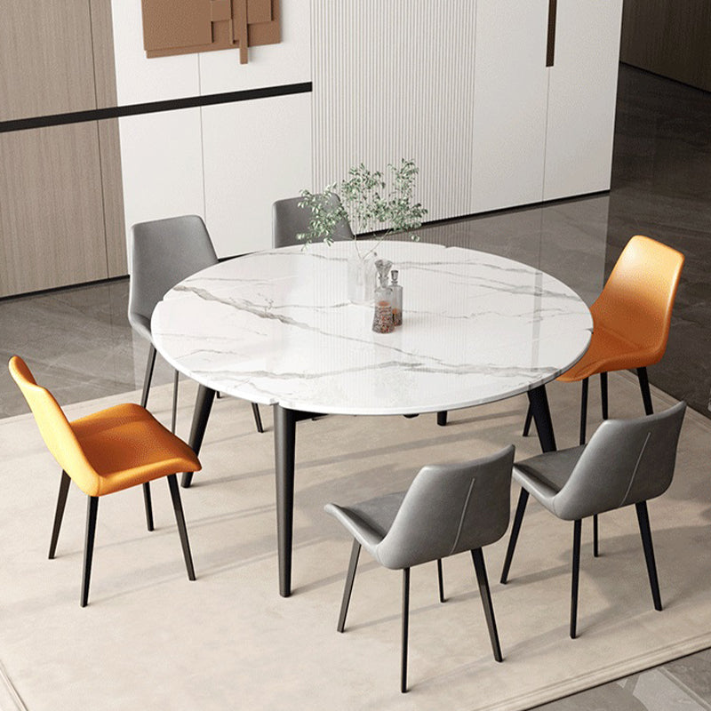 White Stone Dining Site Table Modern Round 4 Legs Dining Table