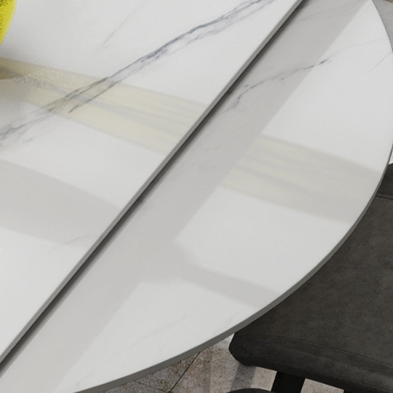 White Stone Dining Site Table Modern Round 4 Legs Dining Table