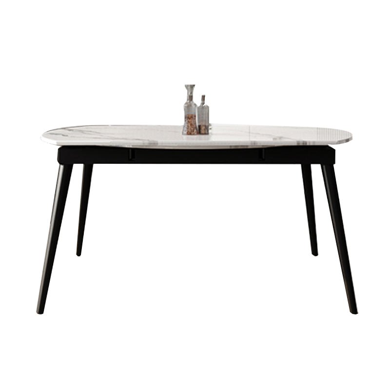 White Stone Dining Site Table Modern Round 4 Legs Dining Table