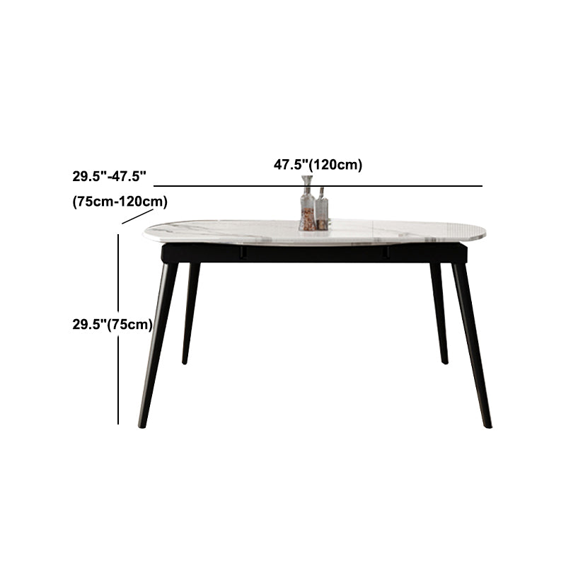 White Stone Dining Site Table Modern Round 4 Legs Dining Table