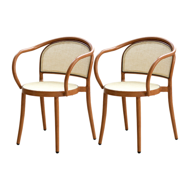 Modern Style Chairs Dining Stackable Arm Chair with Wooden Legs for Kitchen