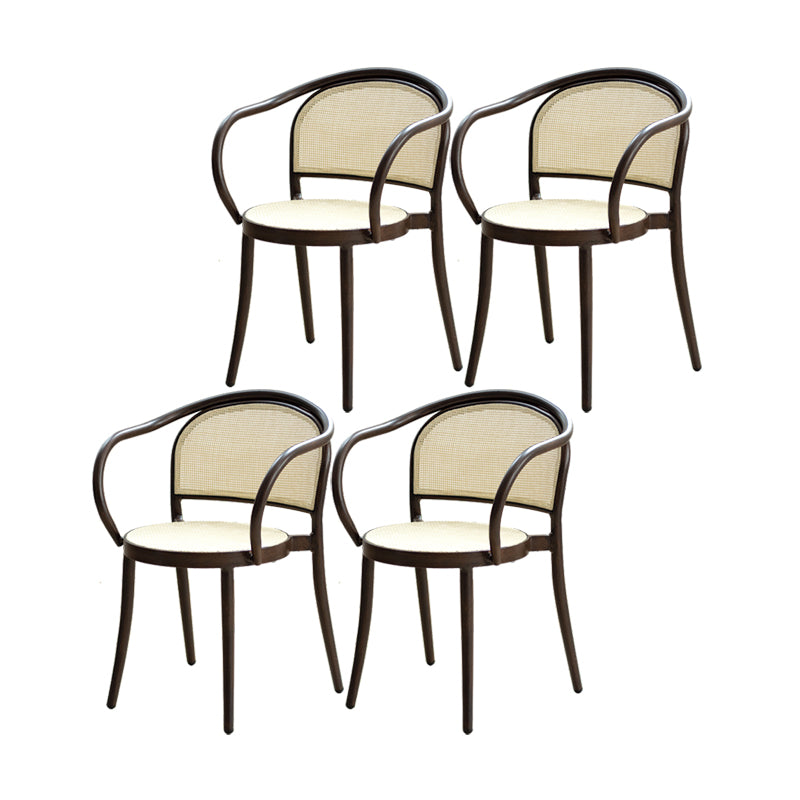 Modern Style Chairs Dining Stackable Arm Chair with Wooden Legs for Kitchen
