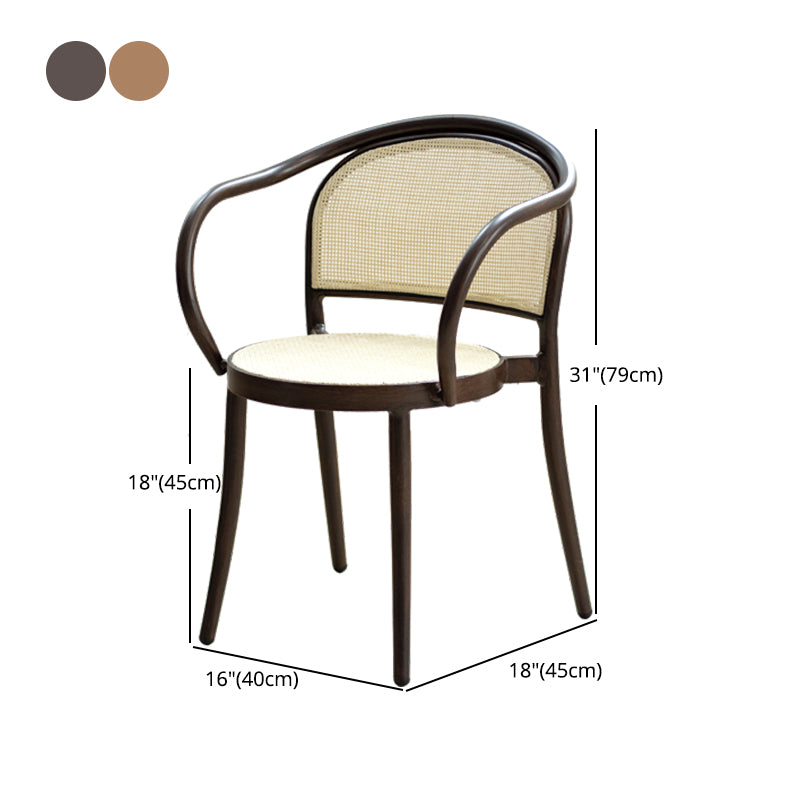 Modern Style Chairs Dining Stackable Arm Chair with Wooden Legs for Kitchen