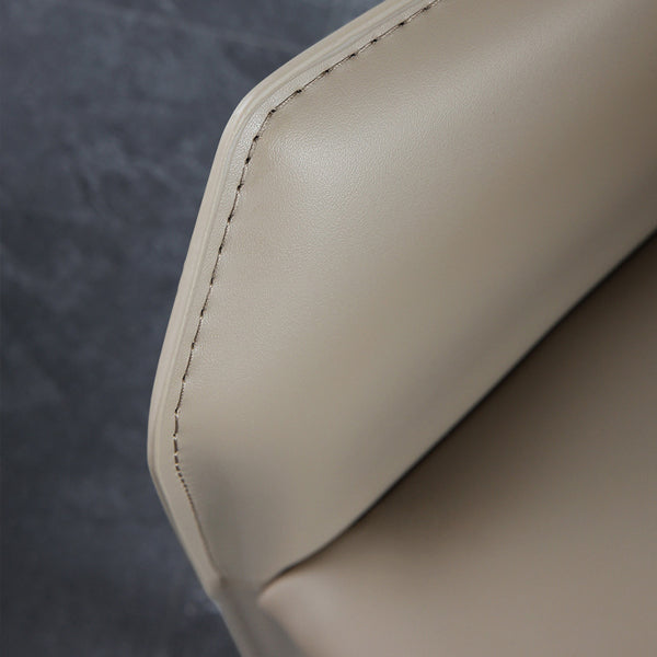 Solid Back Dining Chair Designer Style Leather Meeting Room Arm Chair