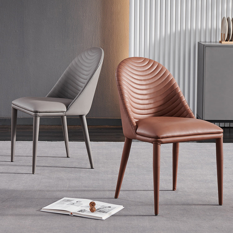 Parsons Matte Finish Dining Chair Designer Style Leather Meeting Room Side Chair