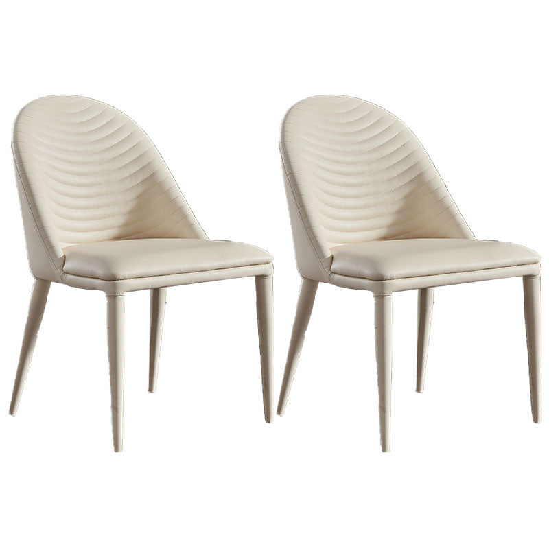 Parsons Matte Finish Dining Chair Designer Style Leather Meeting Room Side Chair