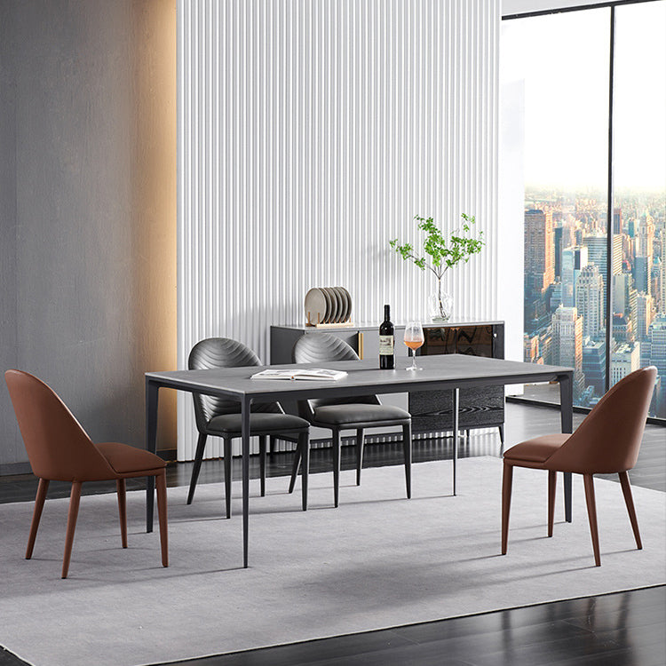 Parsons Matte Finish Dining Chair Designer Style Leather Meeting Room Side Chair