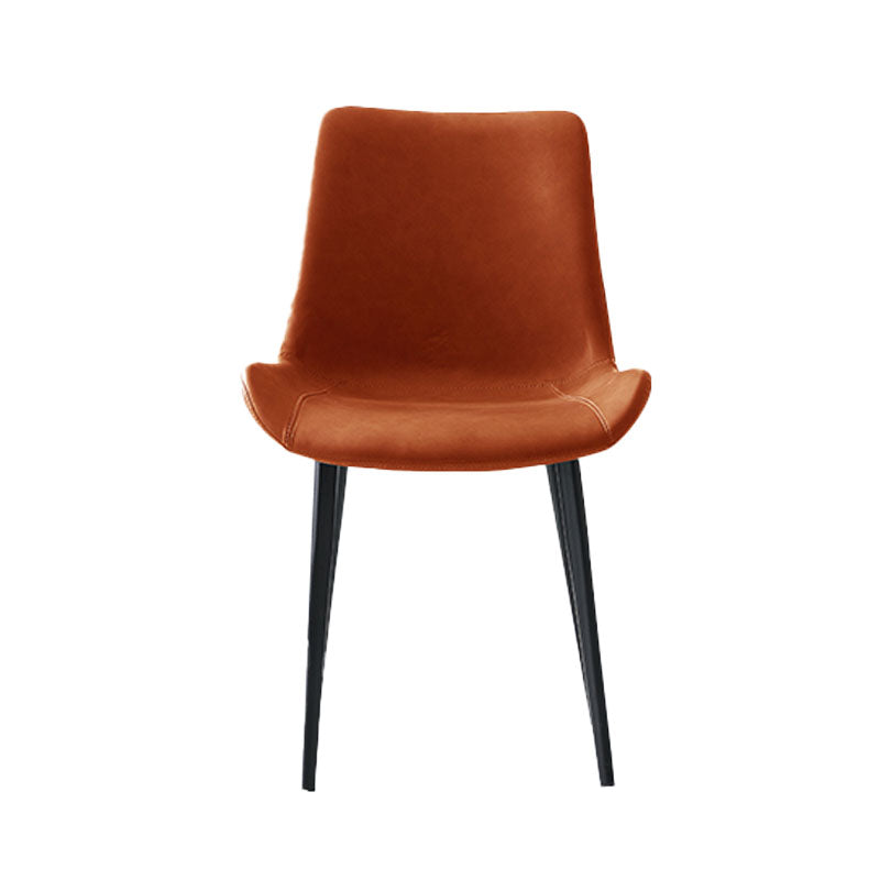 Industrial Style Solid Back Chair for Kitchen Faux Leather Dining Chairs