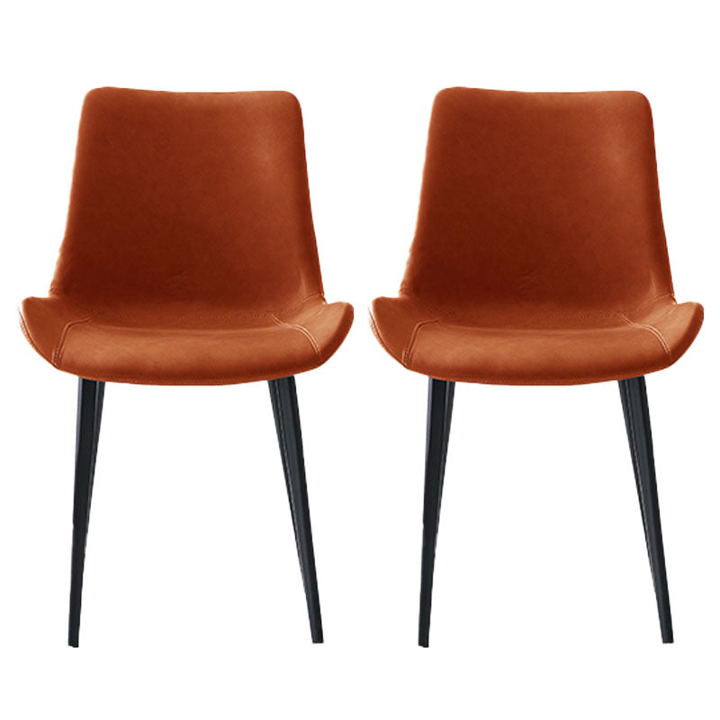 Industrial Style Solid Back Chair for Kitchen Faux Leather Dining Chairs