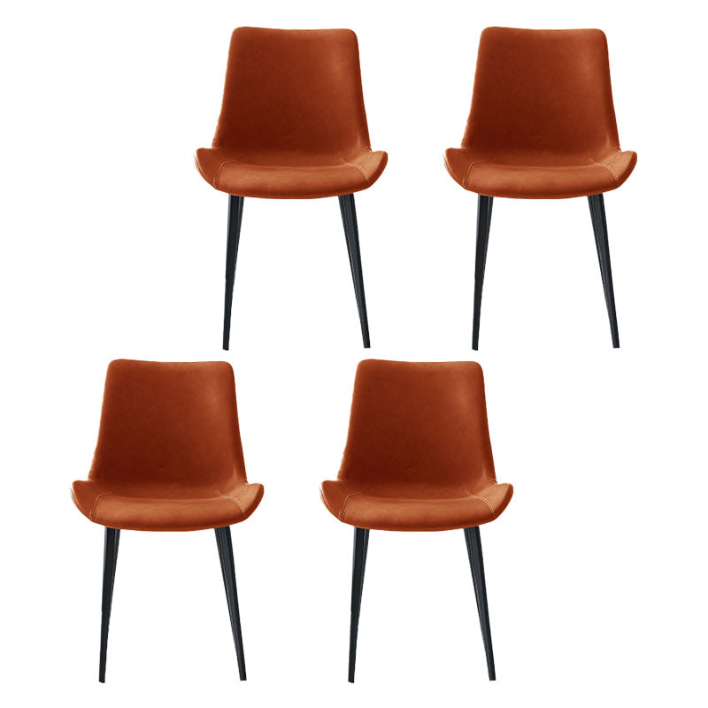 Industrial Style Solid Back Chair for Kitchen Faux Leather Dining Chairs