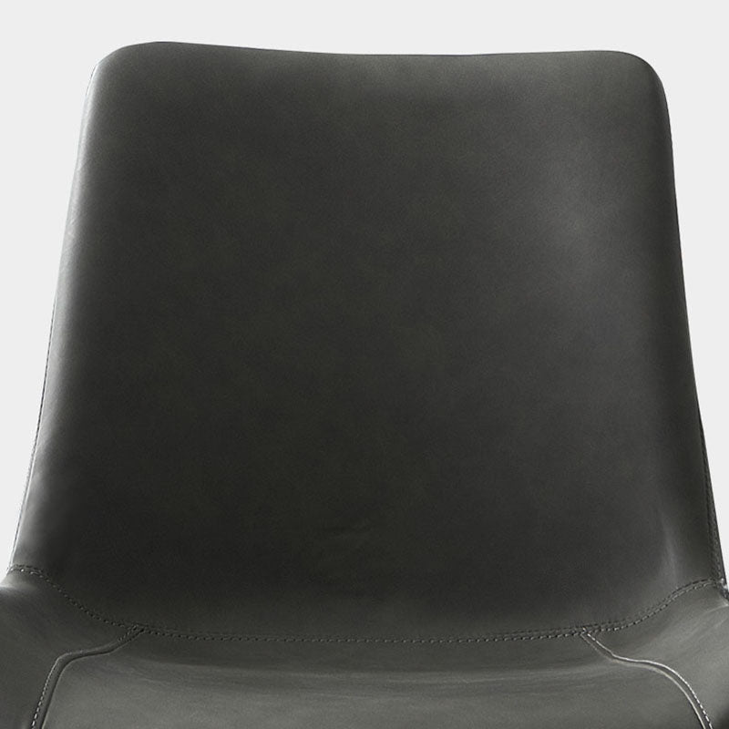 Industrial Style Solid Back Chair for Kitchen Faux Leather Dining Chairs