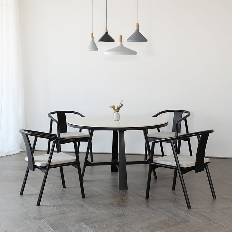 Traditional Style Chairs Dining Arm Chairs with Wooden Legs for Kitchen